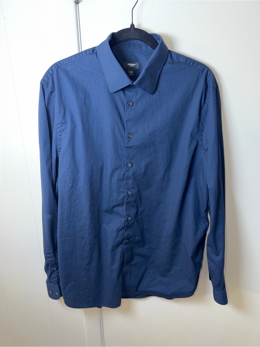 Express Men’s Slim 1MX Dress Shirt | Navy | Large | GUC